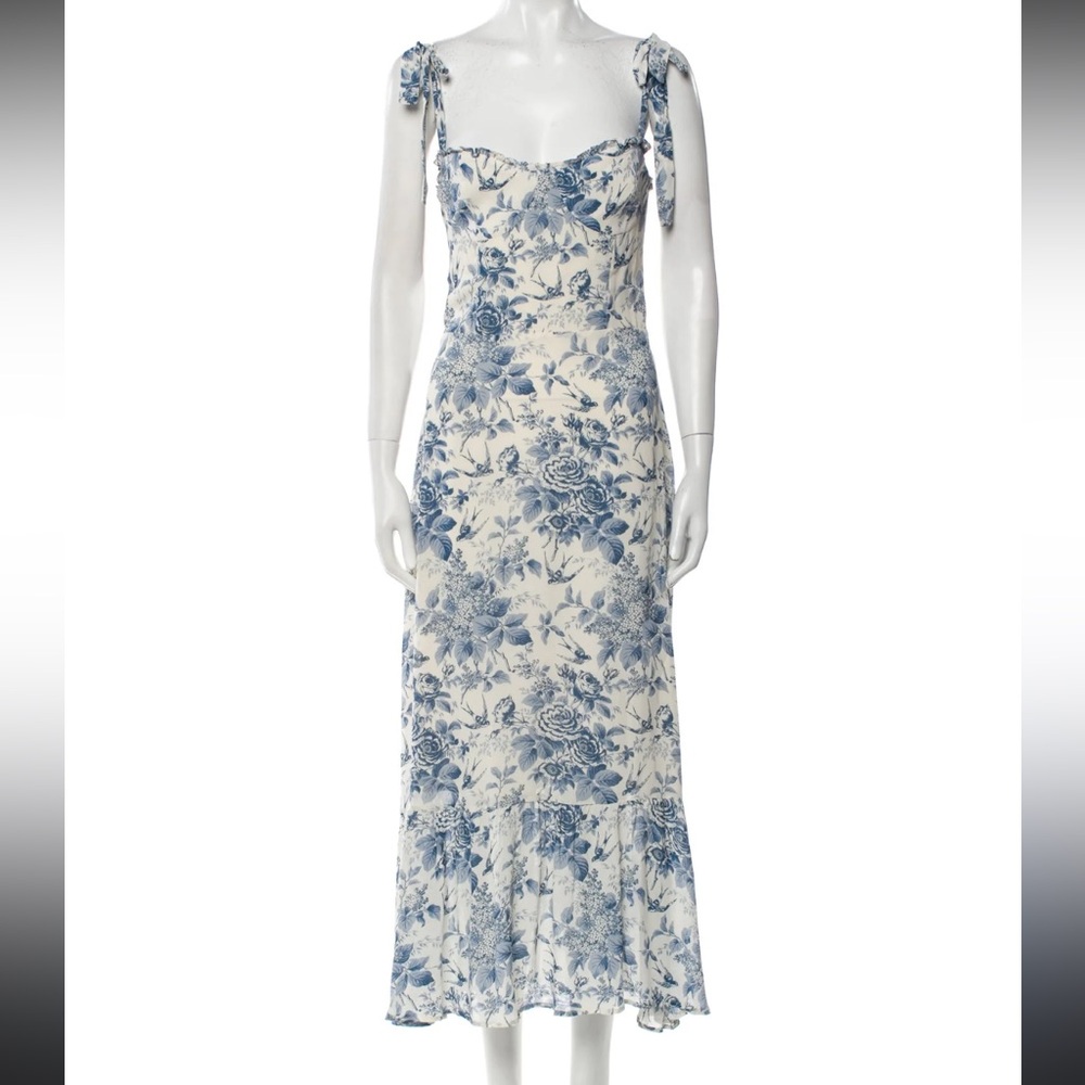 Reformation Blue Floral Midi Dress